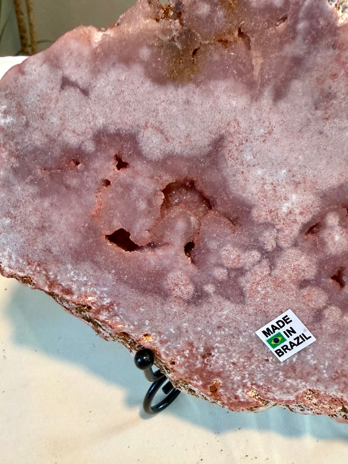 Large Pink Amethyst Slab with Druzy - 2lb 5.6oz - Brazil - Double Sided