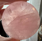 Large Rose Quartz Half Sphere Stone - Polished Pink Dome