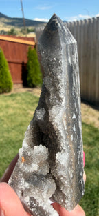 Sphalerite Druzy Tower - Sparkly Crystal Point - 3.25" Tall