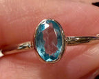 New Oval Faceted Blue Apatite Sterling Silver 925 Ring