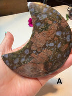 Que Sera Jasper Crescent Moon Carvings