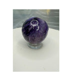 29mm AB Grade Russian Charoite Sphere - Purple Silky Crystal Ball with Stand
