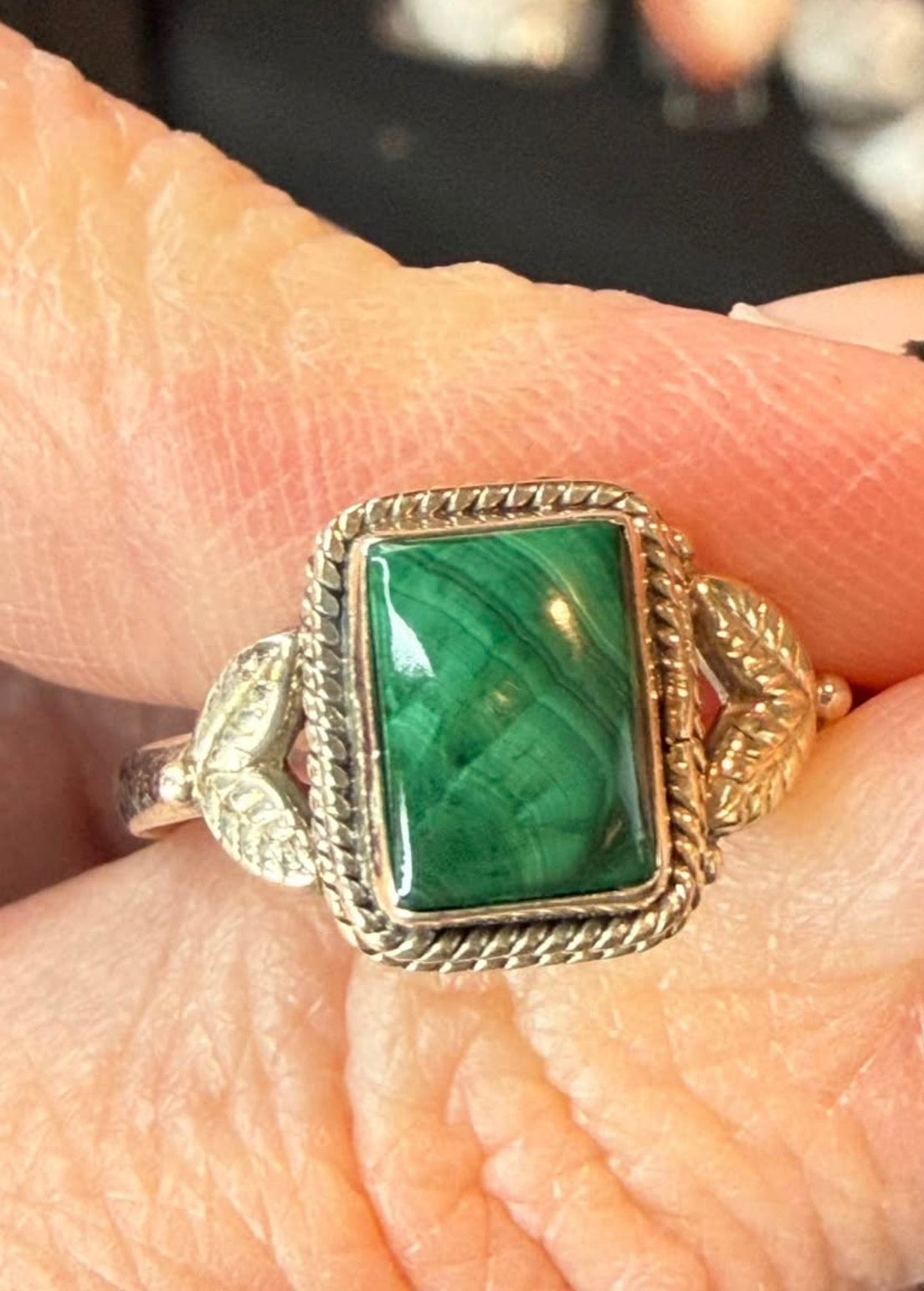 New Malachite Sterling Silver 925 Ring