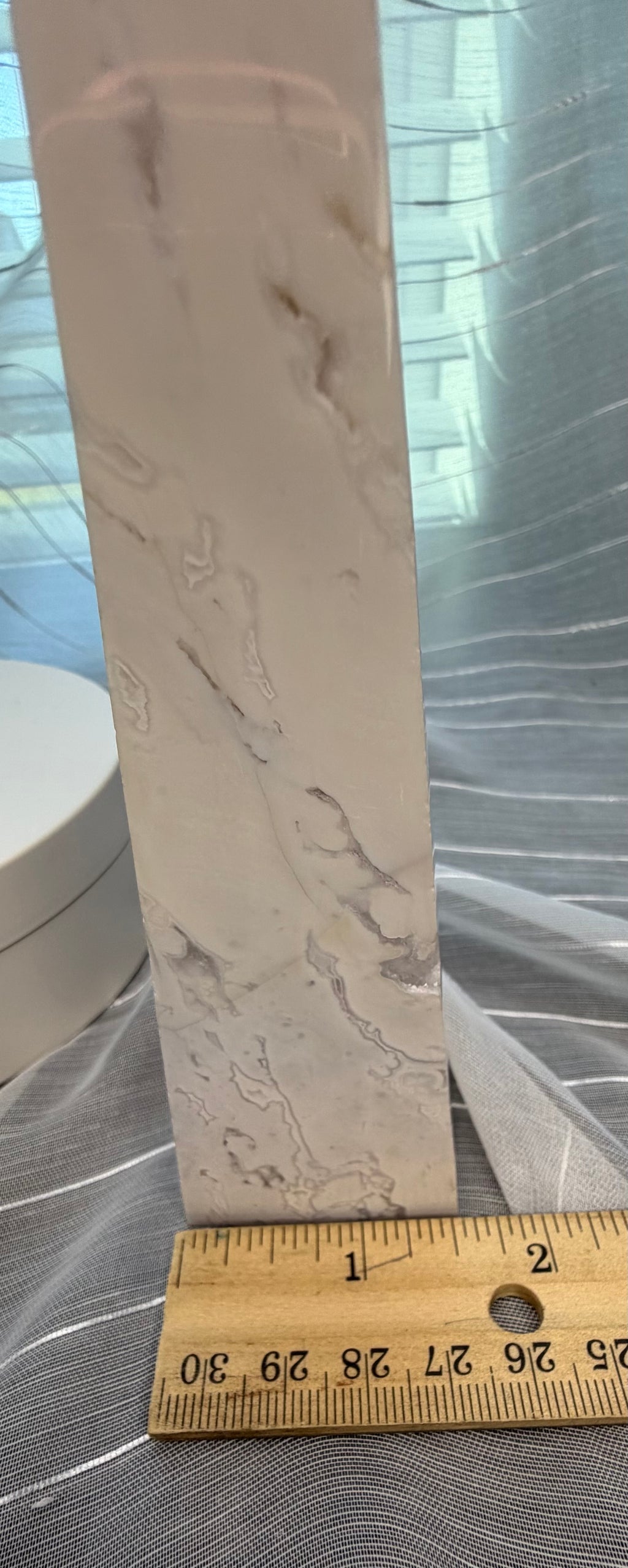 Polished White Druzy
Quartz Tower Obelisk -
Natural Mineral Specimen
