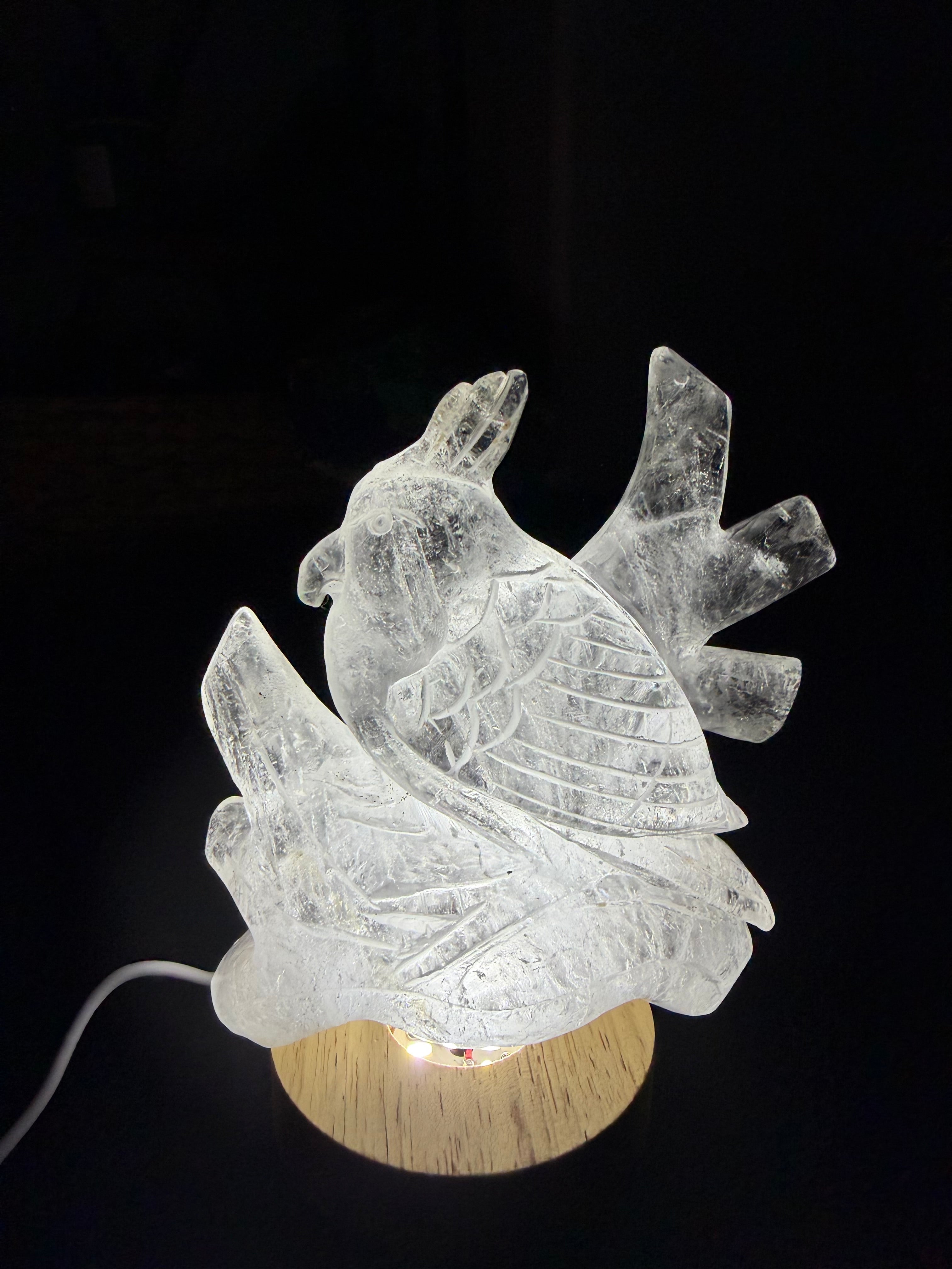 Gorgeous Hand Carved Clear Quartz Bird