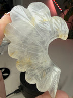 Hematoid Quartz Carved Wings on Stand