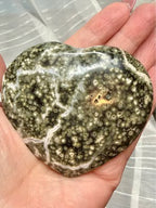 Large Ocean Jasper Heart Shaped Stone Display Piece 2.5" x 3"