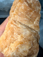 VIBRANT Large Raw Orange Calcite Mineral Specimen - Natural Display Piece