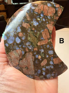 Que Sera Jasper Crescent Moon Carvings