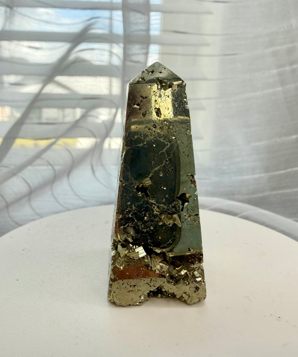 ✨ Natural Peruvian Pyrite Tower/Point – 2.25" Tall, 4.3 oz ✨