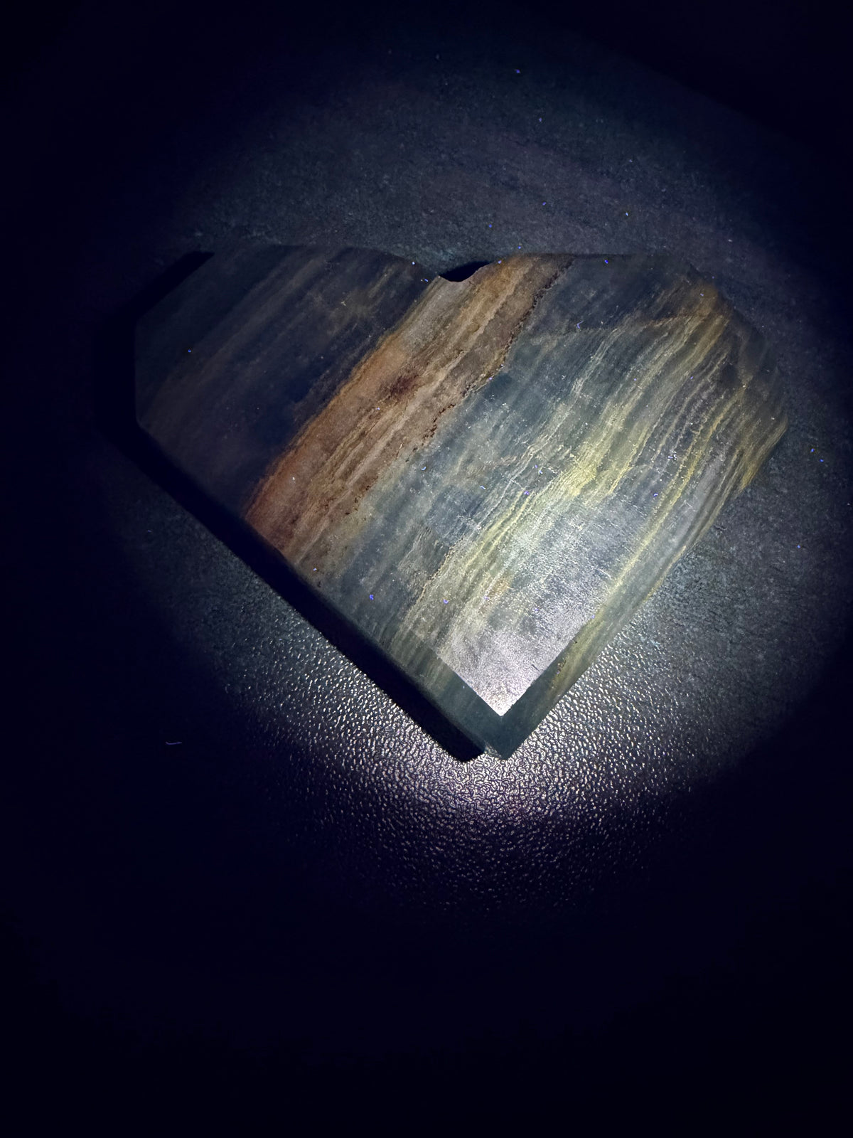 Blue Onyx Faceted Heart Carving