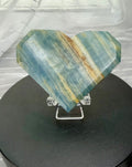 Blue Onyx Faceted Heart Carving