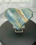Blue Onyx Faceted Heart Carving