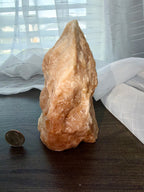 VIBRANT Large Raw Orange Calcite Mineral Specimen - Natural Display Piece