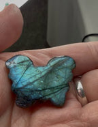 Mini Labradorite Butterfly Carving, Blue Flash Crystal