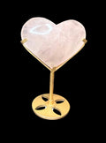 Rose Quartz Puffy Heart Crystal with Stand