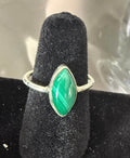 Stunning Malachite Marquise Sterling Silver Ring