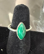 Stunning Malachite Marquise Sterling Silver Ring