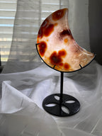 Carnelian Agate Crescent Moon with Stand