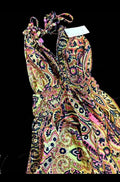 New with Tags Boho Halter Maxi Dress – Paisley Print with Tassels