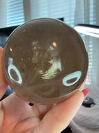 Smoky Quartz Crystal Sphere 61.8mm - Rainbow Inclusions - Natural Stone Home Decor