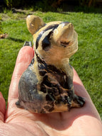 Natural Picture Jasper Frenchie Crystal Carving