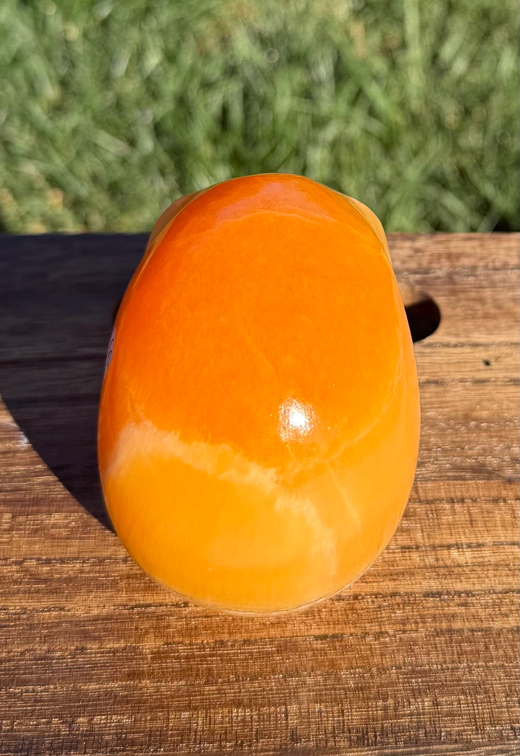Gorgeous Honey Calcite Skull Carving - Banded Orange Calcite Crystal Skull