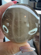 Smoky Quartz Crystal Sphere 61.8mm - Rainbow Inclusions - Natural Stone Home Decor
