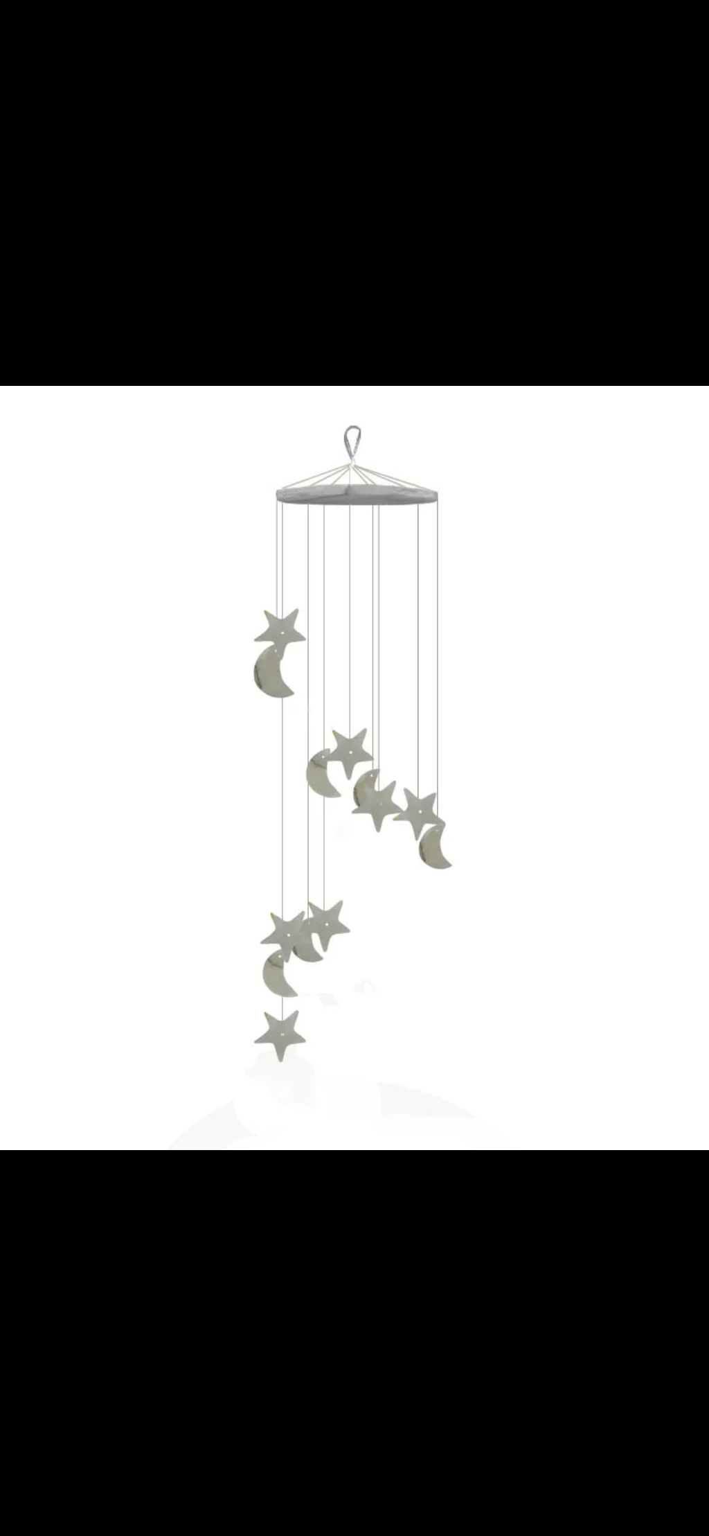 Stone Moon & Star Wind Chime - Translucent White Hanging Decor and UV Reactive