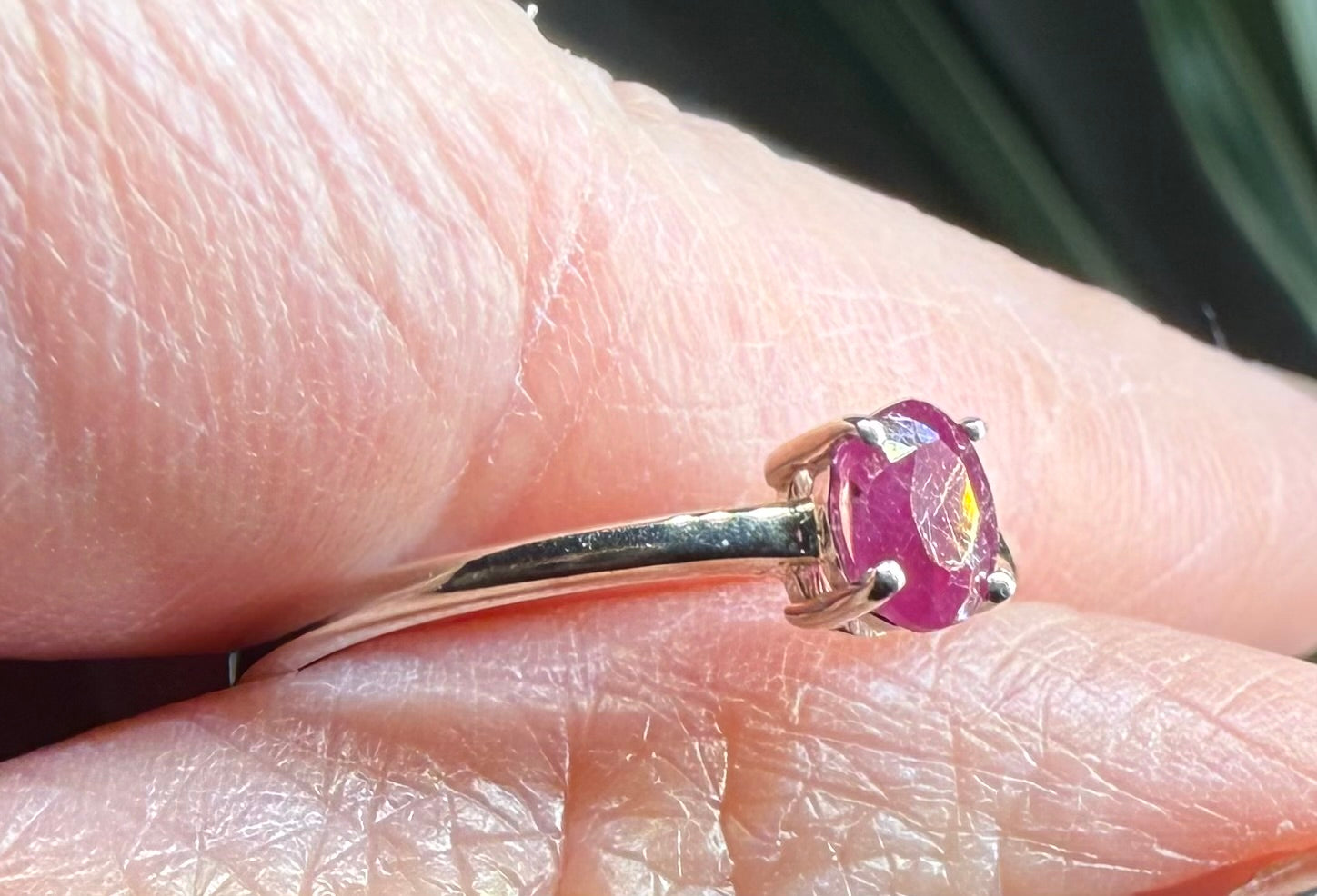 Faceted 925 Sterling Silver Ruby Ring