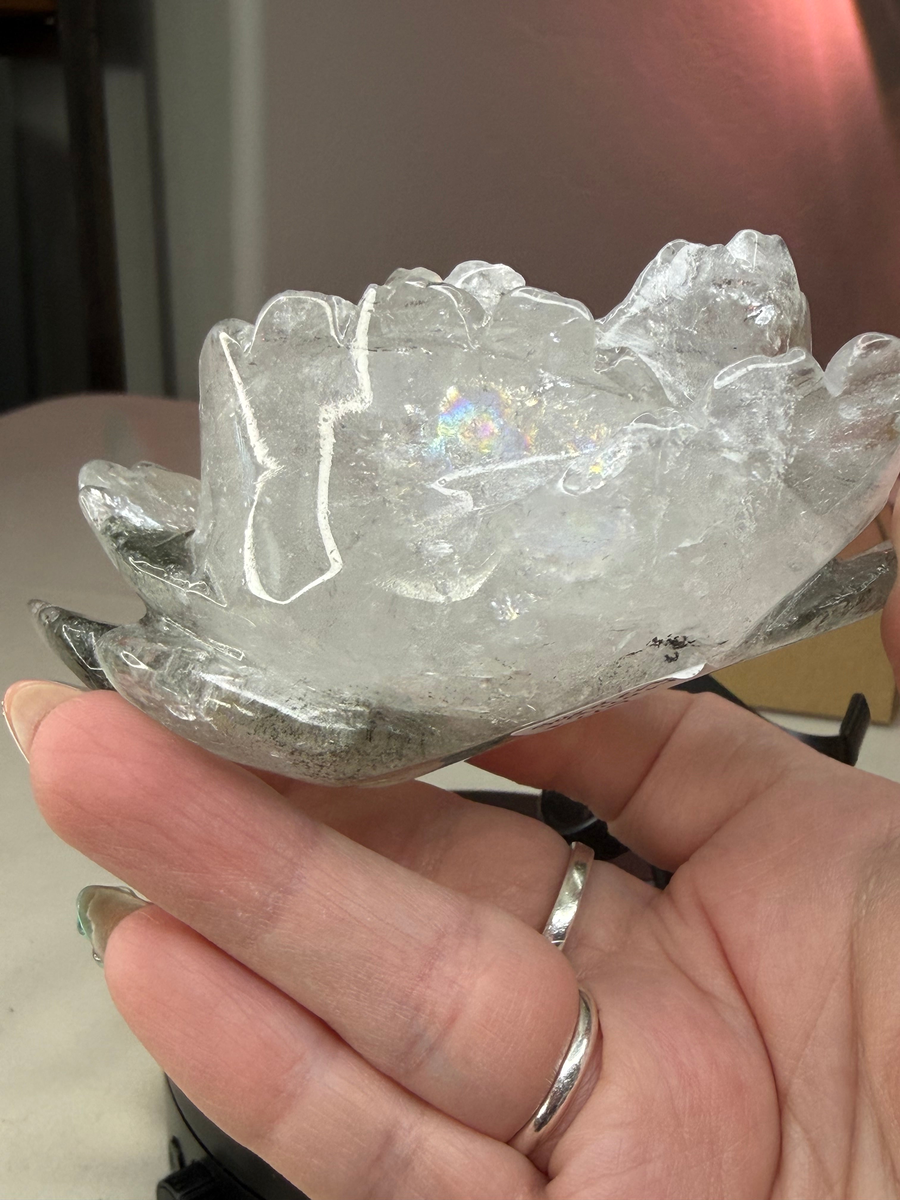 Garden Quartz Rose Crystal Carving