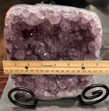 Sparkling Natural Extra Large Purple Stone Display Slab with Golden Inclusions - Statement Piece