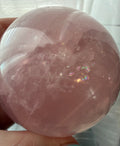 Large Rose Quartz Half Sphere Stone - Polished Pink Dome