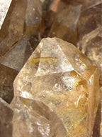 Natural Smoky Brown Stone Cluster with Golden Needle Inclusions