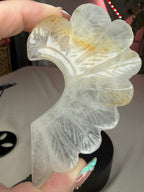Hematoid Quartz Carved Wings on Stand