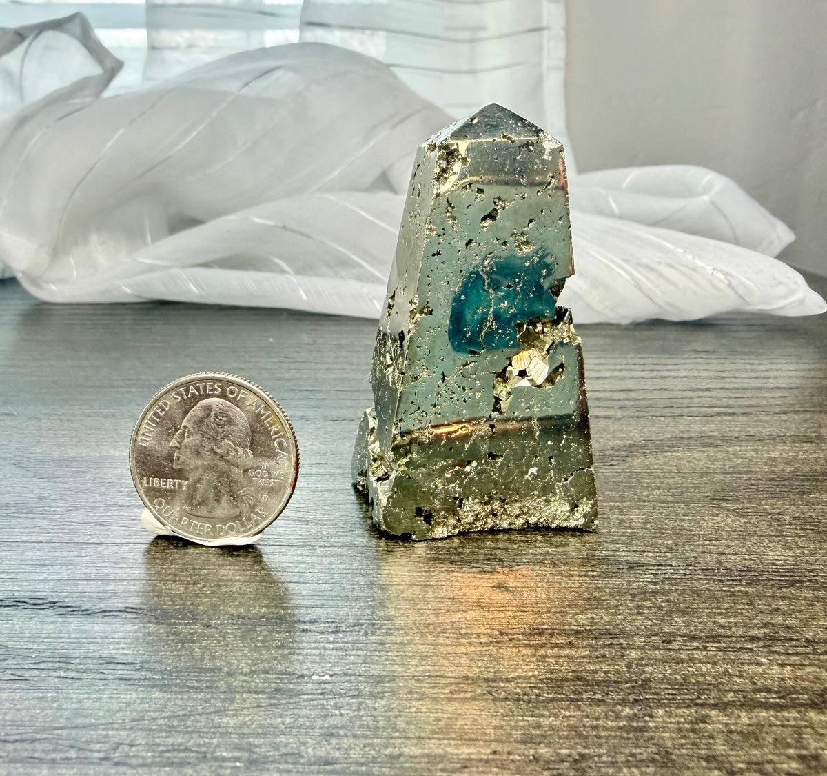 ✨ Natural Peruvian Pyrite Tower/Point – 2.25" Tall, 4.3 oz ✨