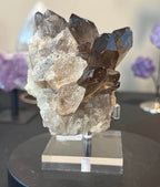 Smoky Quartz Cluster on Display Stand