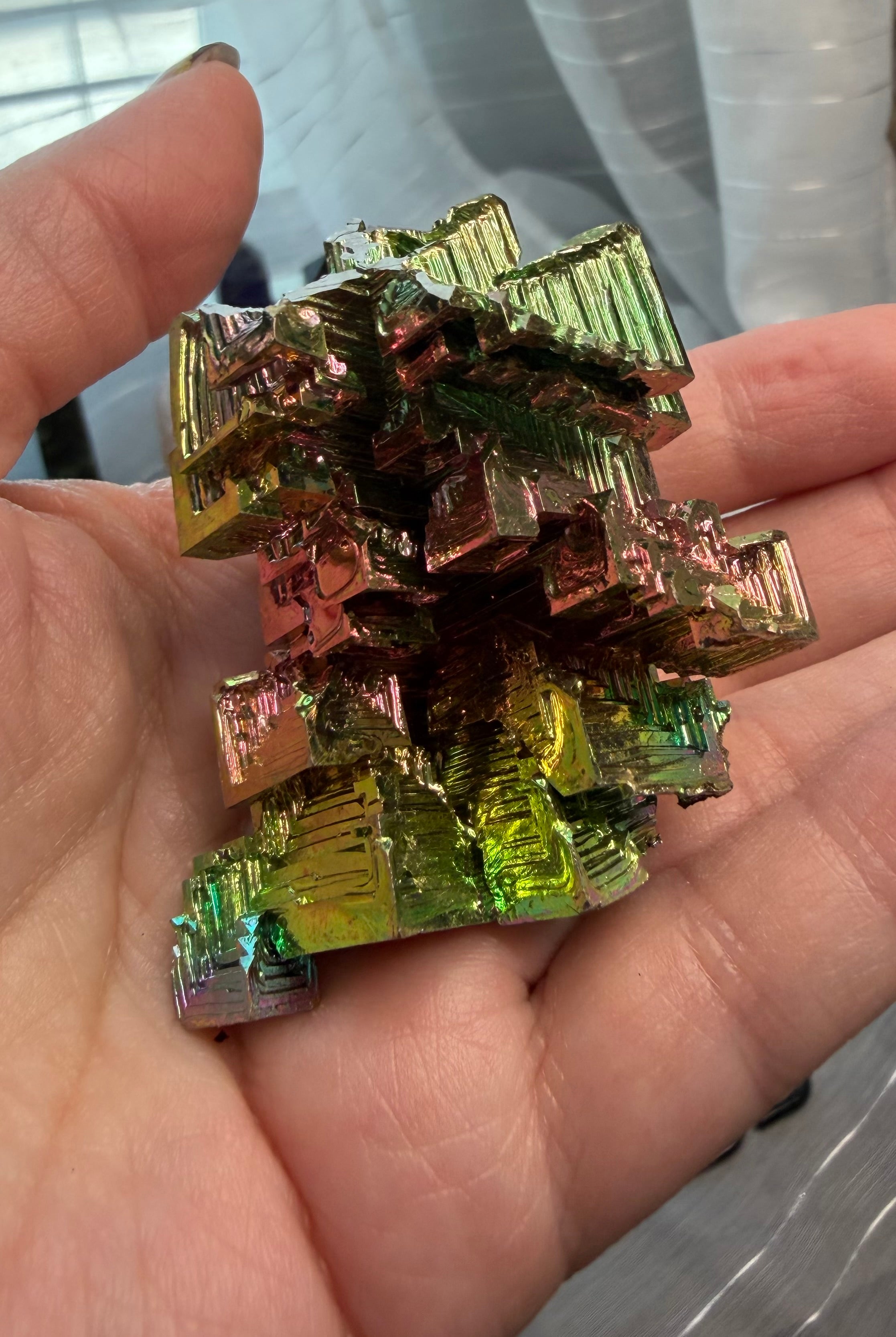 Bismuth Crystal Specimen 2.25" - Iridescent Metal Display Piece