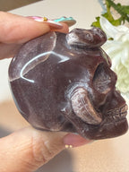 Purple Aventurine Snake Skull Carving! Unique piece!