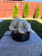 Large Mexican Onyx Hand Carved Bear Figurine 6.3" - Banded Stone Sculpture