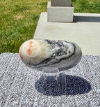 Stunning Zebra Calcite Puffy Heart 3" - Polished Banded Calcite Stone Decor