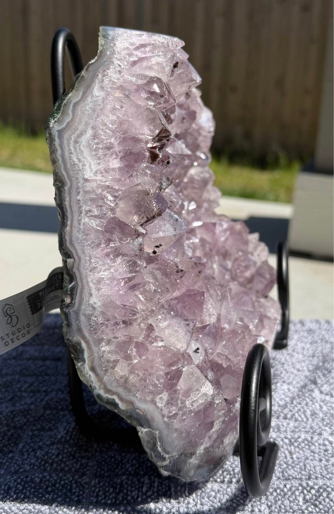 Gorgeous Natural Extra Large Purple Amethyst Display Slab with Coaxinite Inclusions- Statement Piece