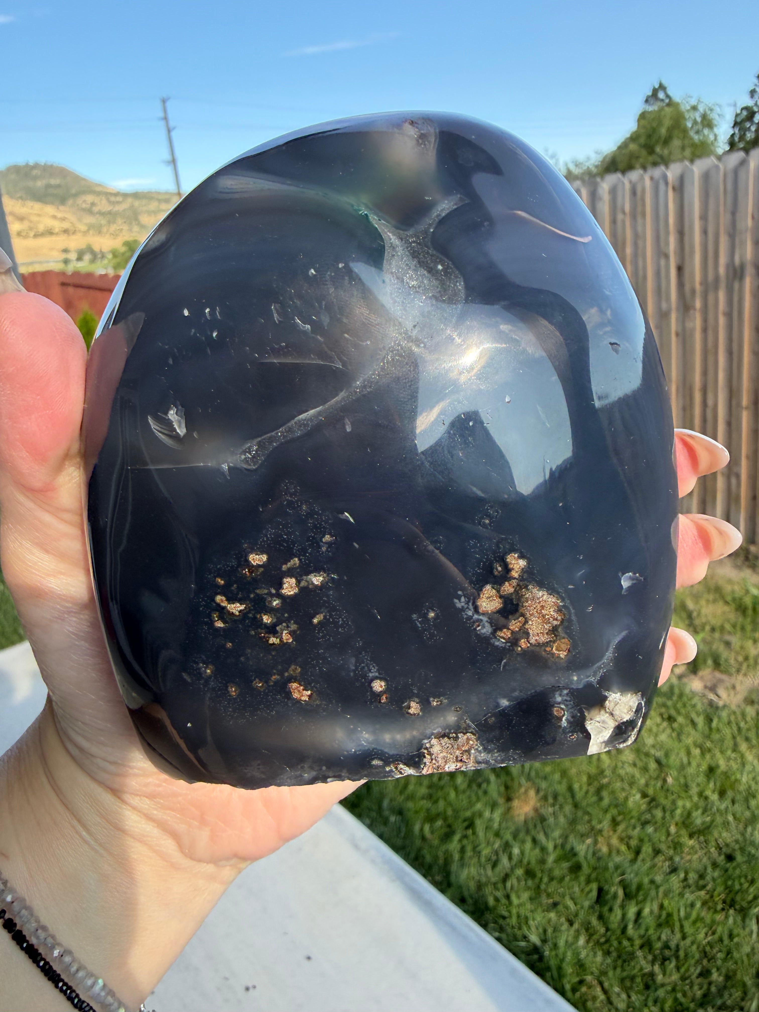 Stunning Large Brazilian Amethyst Druzy on Blue Banded Agate Freeform - 2 lbs 2 oz