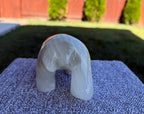 Large Mexican Onyx Hand Carved Bear Figurine 6.3" - Banded Stone Sculpture