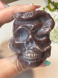 Purple Aventurine Snake Skull Carving! Unique piece!