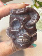 Purple Aventurine Snake Skull Carving! Unique piece!