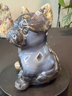 Big Volcano Agate Puppy Crystal Carving (UV Reactive)