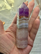 Amethyst Banded Agate Crystal Tower 3.25" - Polished Stone Point