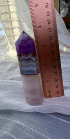 Amethyst Banded Agate Crystal Tower 3.25" - Polished Stone Point