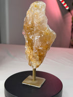 Golden Hematoid Quartz Stone on Stand - Raw Natural Mineral Display